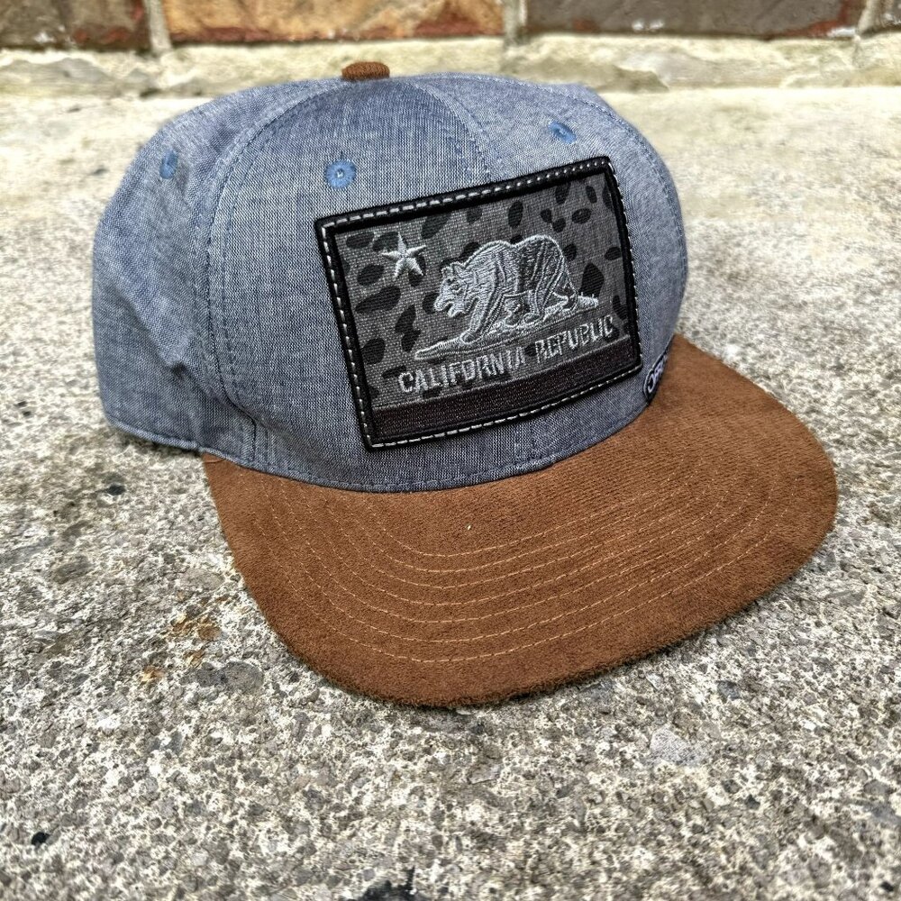 California Republic Baseball Flat Bill Hat Cap OFFICIAL Brand Adult OS Navy Snap